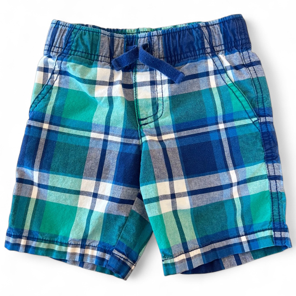 GYMBOREE Plaid Blue and Green Toddler‎ Kids Shorts 2T